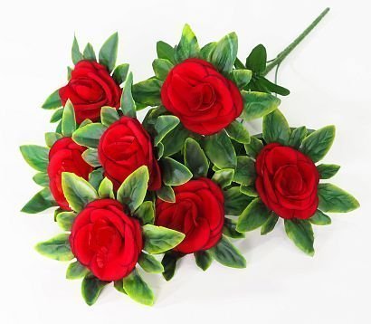 Роза "Красное пламя" 7 цветков от магазина KALINA являющийся официальным дистрибьютором в России 