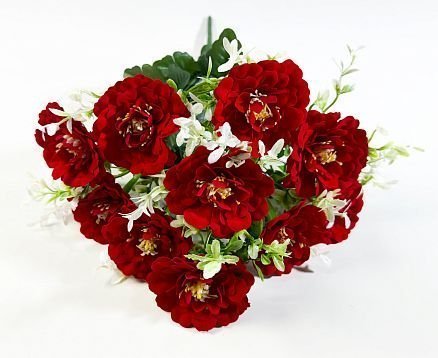 Букет барзатных цинний 10 цветков от магазина KALINA являющийся официальным дистрибьютором в России 